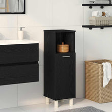 Badkamer Kast Zwart Eiken 30 x 30 x 95 cm Bewerkt hout