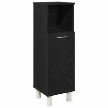 Badkamer Kast Zwart Eiken 30 x 30 x 95 cm Bewerkt hout