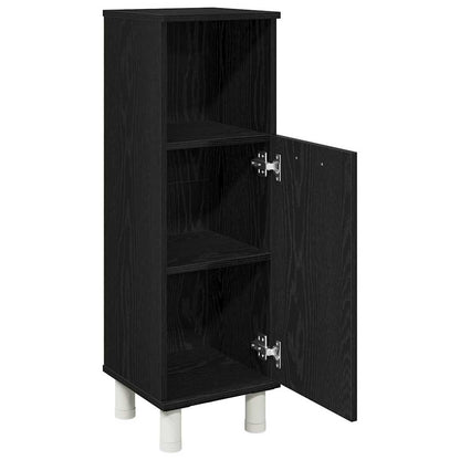 Badkamer Kast Zwart Eiken 30 x 30 x 95 cm Bewerkt hout