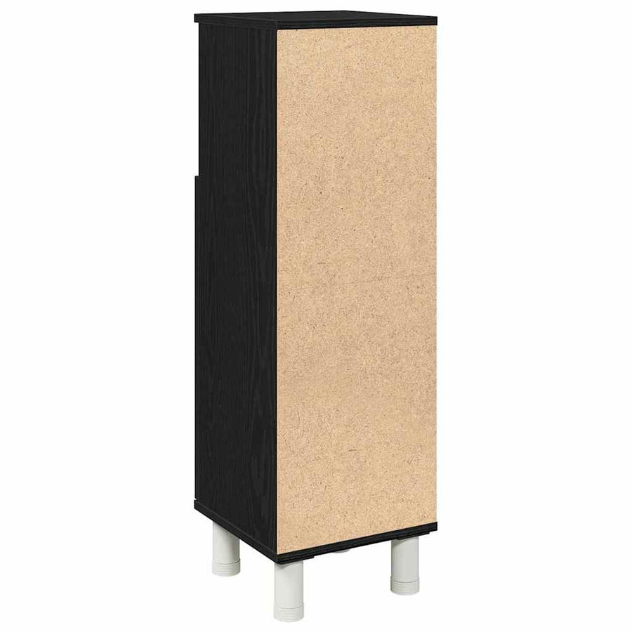 Badkamer Kast Zwart Eiken 30 x 30 x 95 cm Bewerkt hout