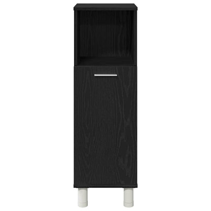 Badkamer Kast Zwart Eiken 30 x 30 x 95 cm Bewerkt hout