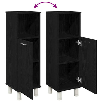 Badkamer Kast Zwart Eiken 30 x 30 x 95 cm Bewerkt hout