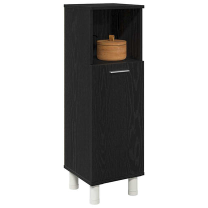 Badkamer Kast Zwart Eiken 30 x 30 x 95 cm Bewerkt hout