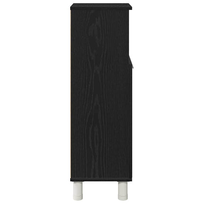 Badkamer Kast Zwart Eiken 30 x 30 x 95 cm Bewerkt hout