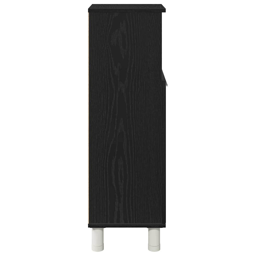Badkamer Kast Zwart Eiken 30 x 30 x 95 cm Bewerkt hout