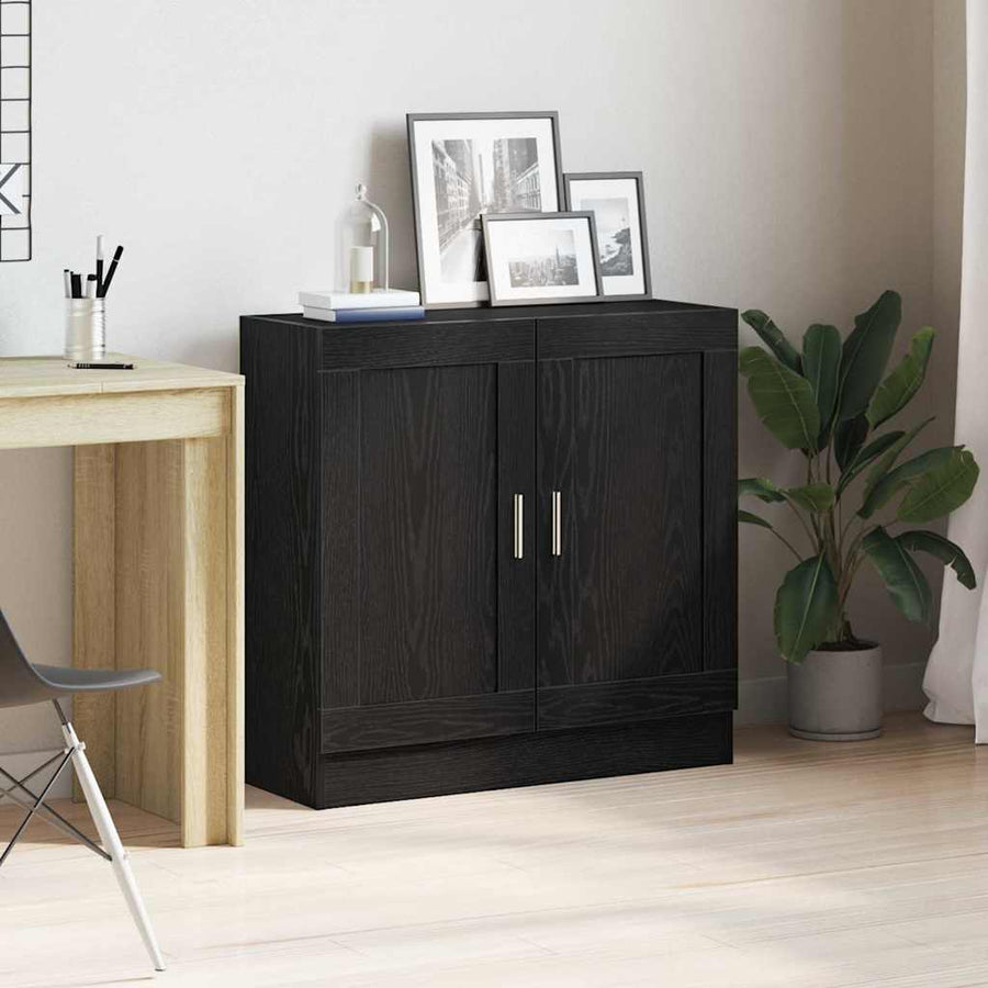 Boekenkast Zwart Eiken 82,5 x 30,5 x 80 cm Bewerkt hout