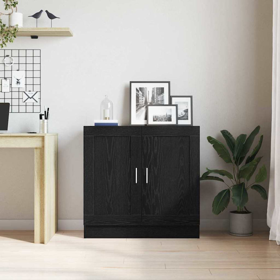Boekenkast Zwart Eiken 82,5 x 30,5 x 80 cm Bewerkt hout