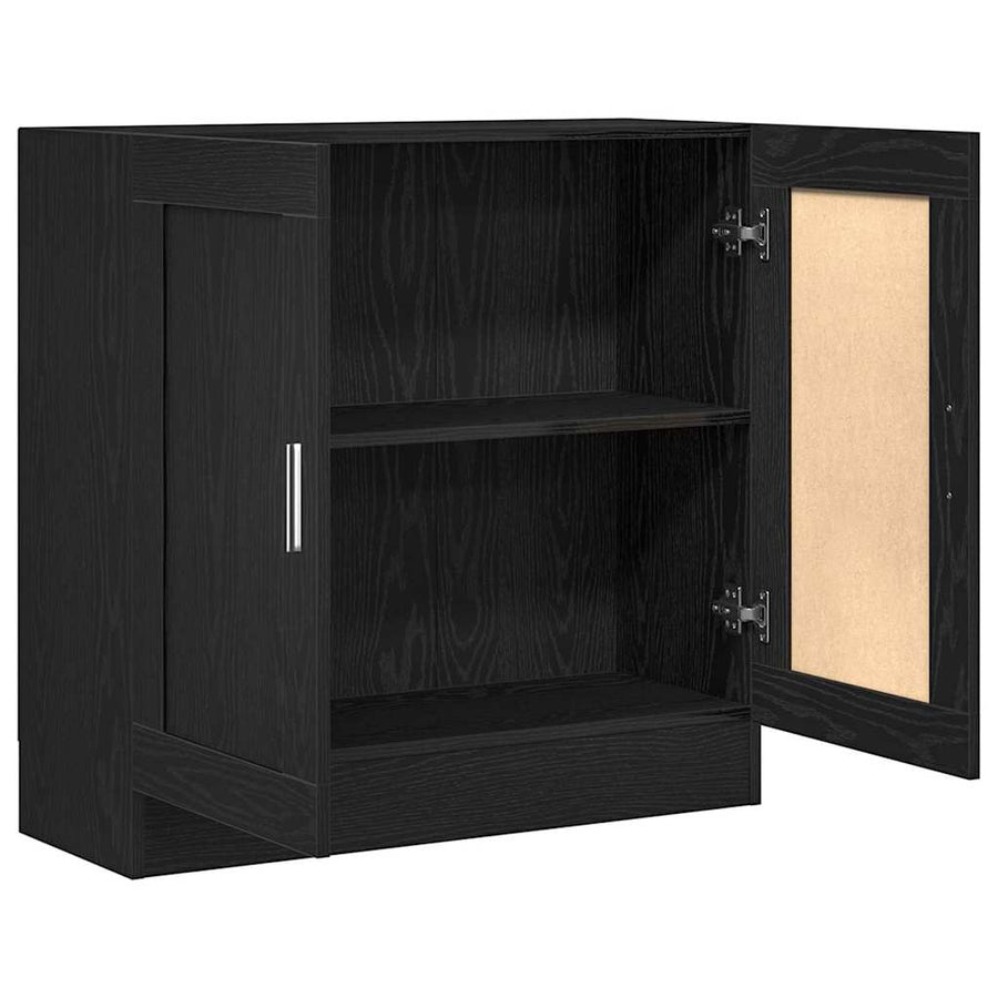 Boekenkast Zwart Eiken 82,5 x 30,5 x 80 cm Bewerkt hout