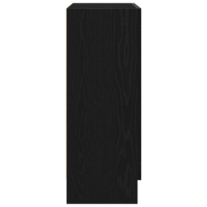 Boekenkast Zwart Eiken 82,5 x 30,5 x 80 cm Bewerkt hout