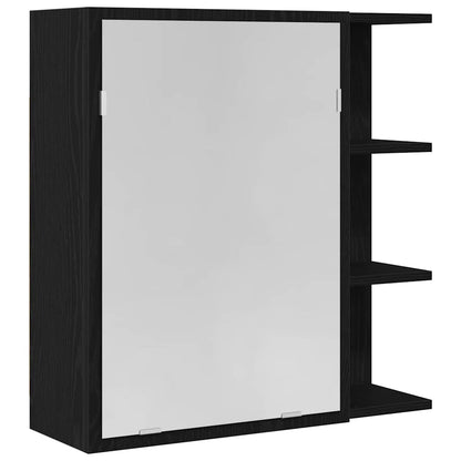 Badkamer spiegelkast met plank Zwart Eiken 62,5 x 20,5 x 64 cm