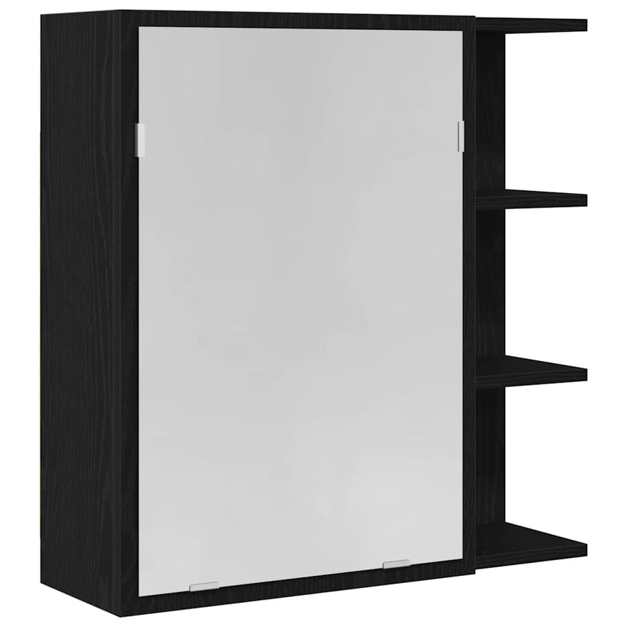 Badkamer spiegelkast met plank Zwart Eiken 62,5 x 20,5 x 64 cm