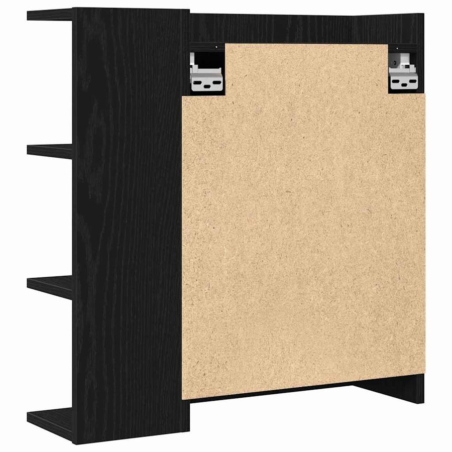 Badkamer spiegelkast met plank Zwart Eiken 62,5 x 20,5 x 64 cm