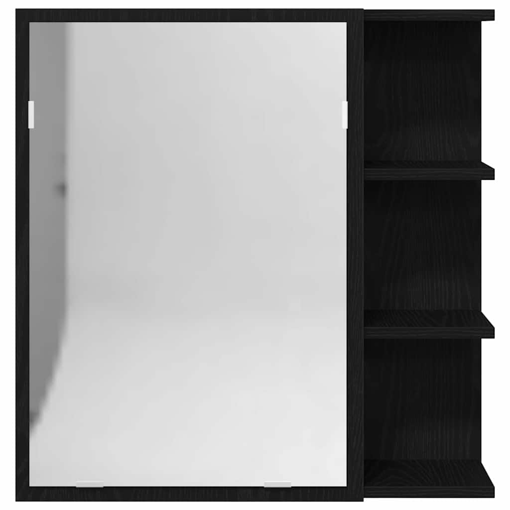 Badkamer spiegelkast met plank Zwart Eiken 62,5 x 20,5 x 64 cm