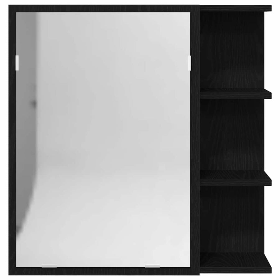 Badkamer spiegelkast met plank Zwart Eiken 62,5 x 20,5 x 64 cm