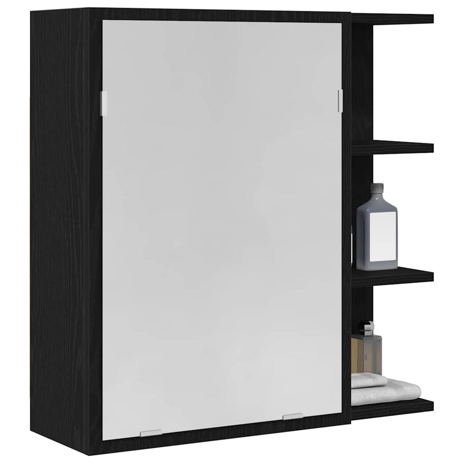 Badkamer spiegelkast met plank Zwart Eiken 62,5 x 20,5 x 64 cm