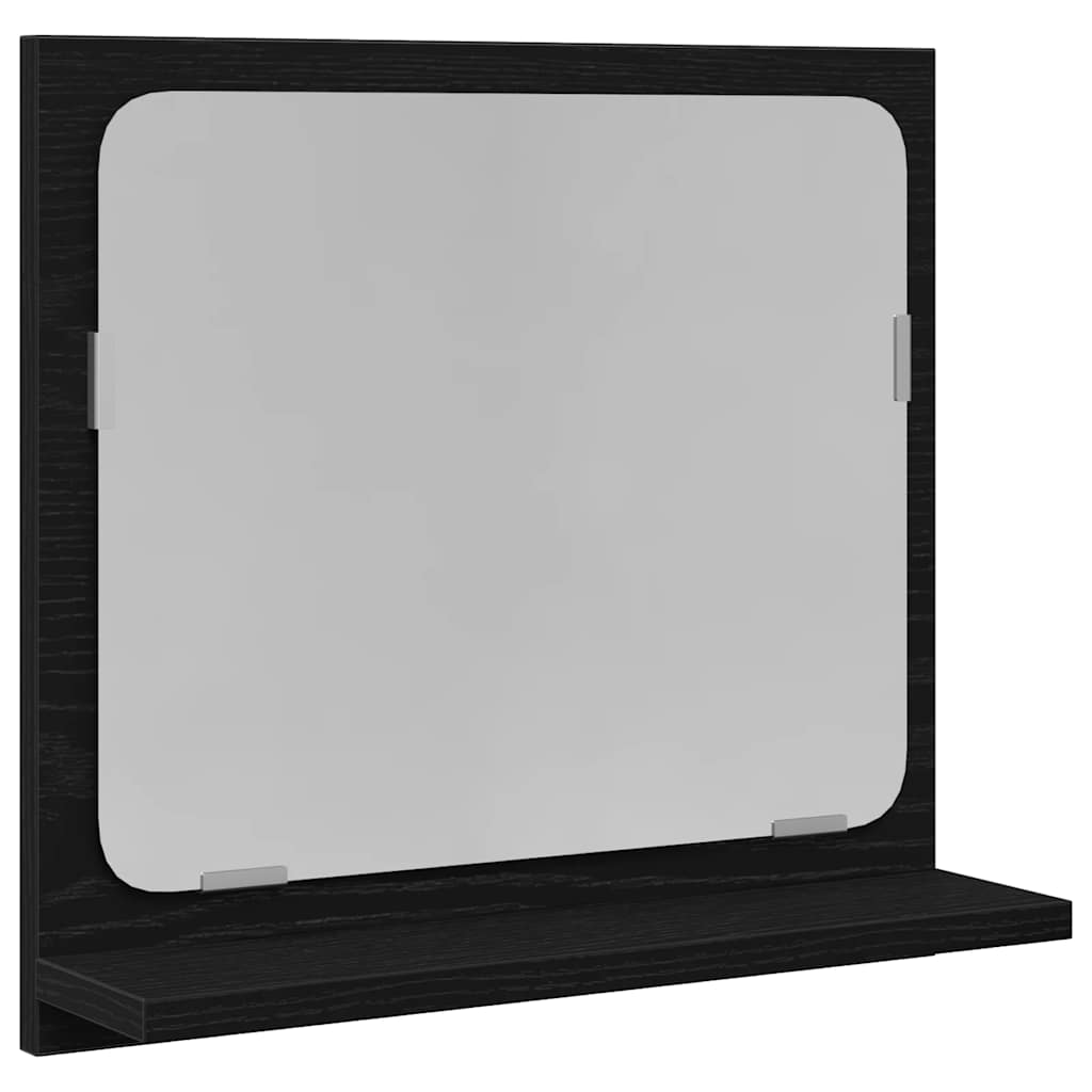 Badkamerspiegel Zwart Eiken 40x10,5x37 cm Bewerkt Hout