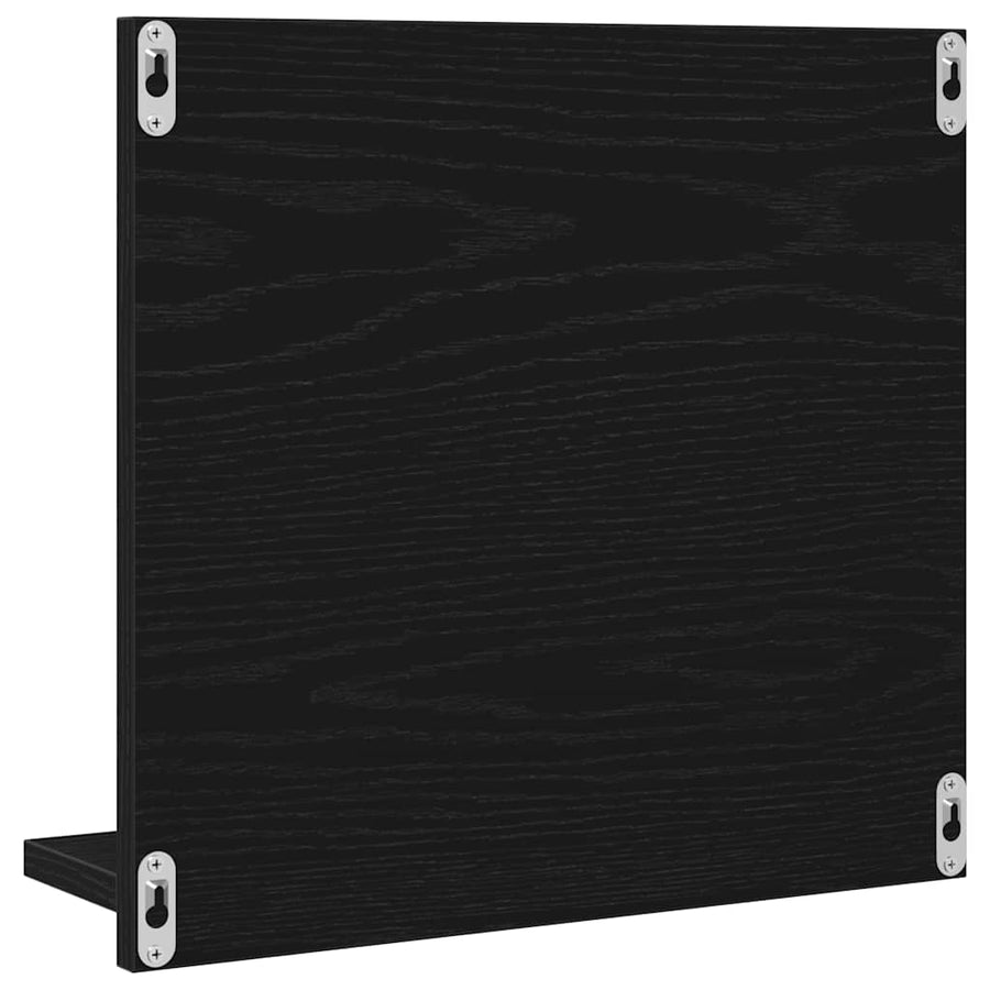 Badkamerspiegel Zwart Eiken 40x10,5x37 cm Bewerkt Hout