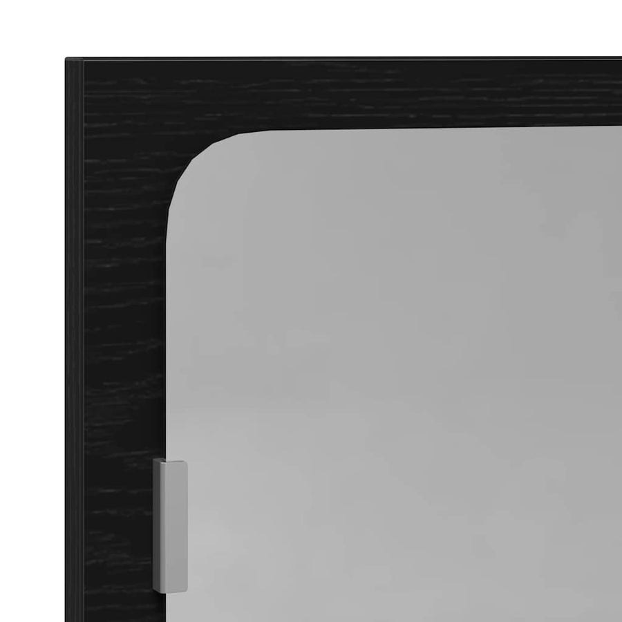 Badkamerspiegel Zwart Eiken 40x10,5x37 cm Bewerkt Hout