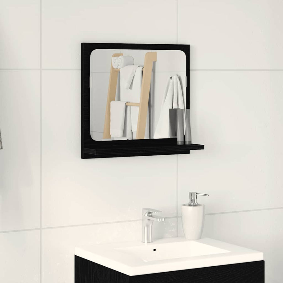 Badkamerspiegel Zwart Eiken 40x10,5x37 cm Bewerkt Hout