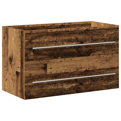 Badkamer wastafelkast oud hout 80x38,5x48 cm bewerkt hout
