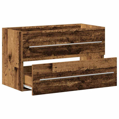 Badkamer wastafelkast oud hout 80x38,5x48 cm bewerkt hout