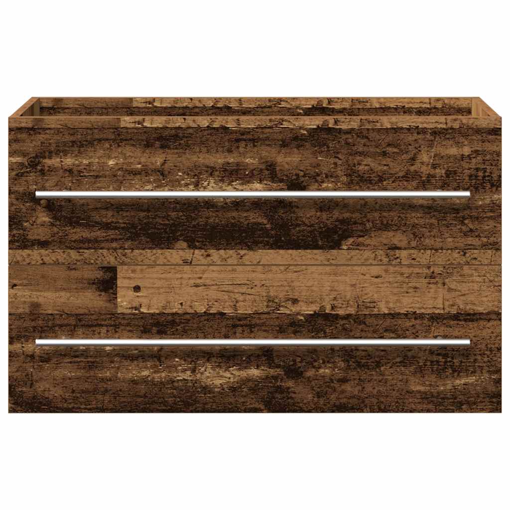 Badkamer wastafelkast oud hout 80x38,5x48 cm bewerkt hout
