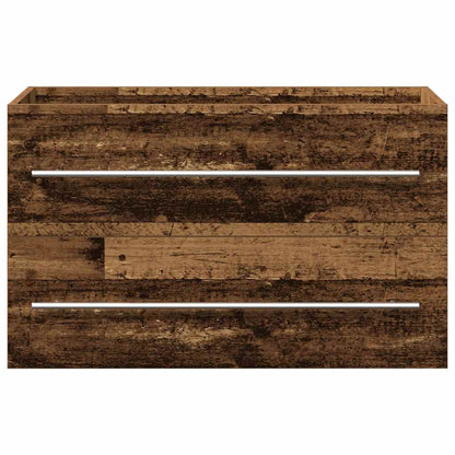 Badkamer wastafelkast oud hout 80x38,5x48 cm bewerkt hout