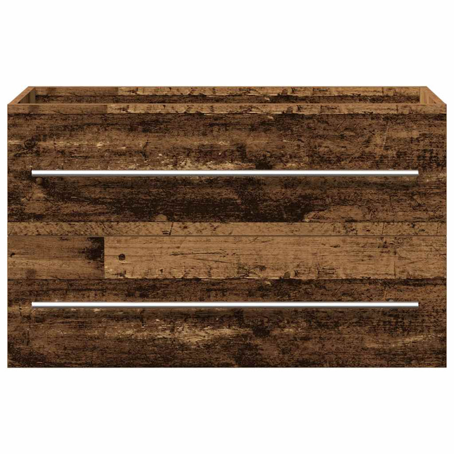 Badkamer wastafelkast oud hout 80x38,5x48 cm bewerkt hout