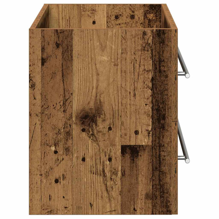 Badkamer wastafelkast oud hout 80x38,5x48 cm bewerkt hout