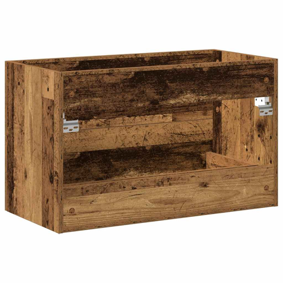Badkamer wastafelkast oud hout 80x38,5x48 cm bewerkt hout