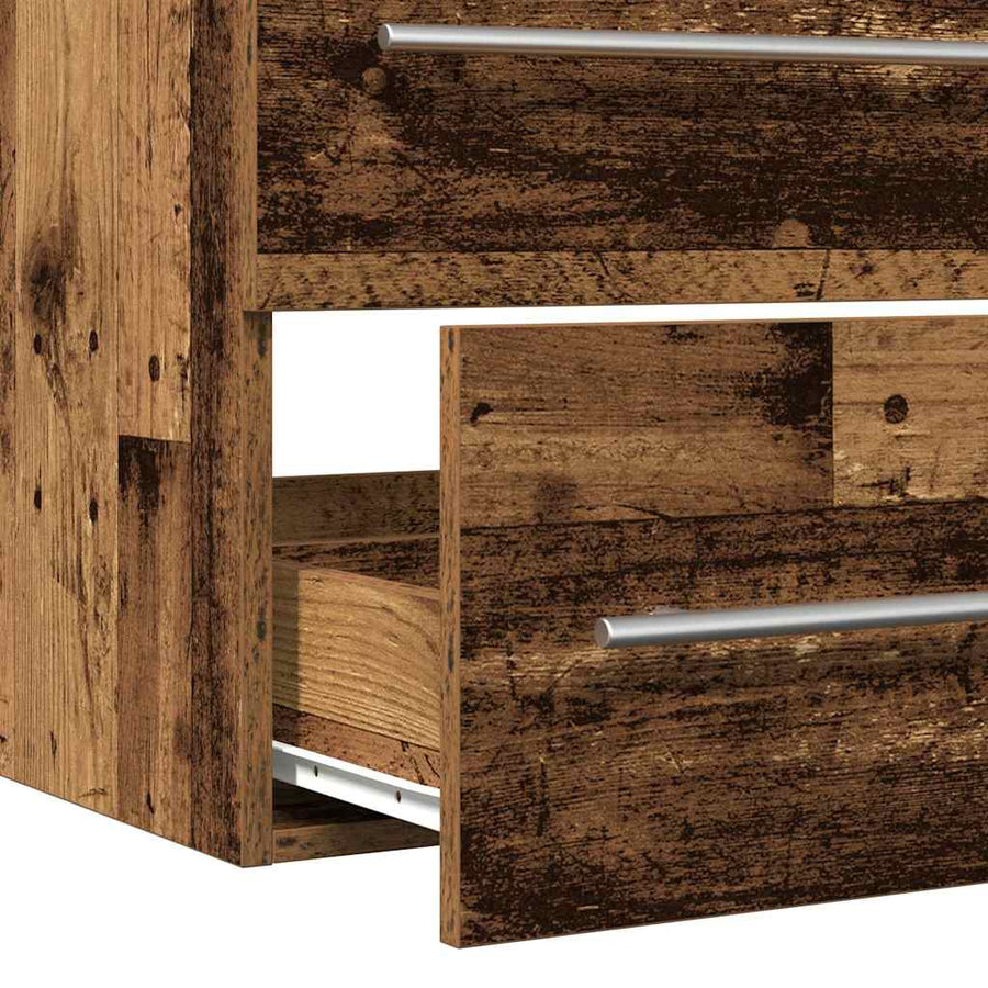 Badkamer wastafelkast oud hout 80x38,5x48 cm bewerkt hout