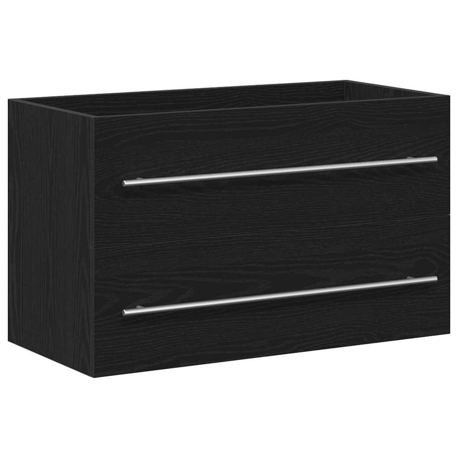 Spoelbakkast Zwart Eiken 80x38,5x48 cm Engineered Wood