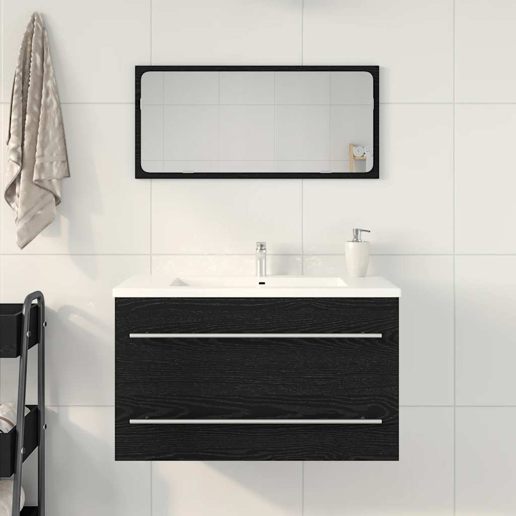 Spoelbakkast Zwart Eiken 80x38,5x48 cm Engineered Wood