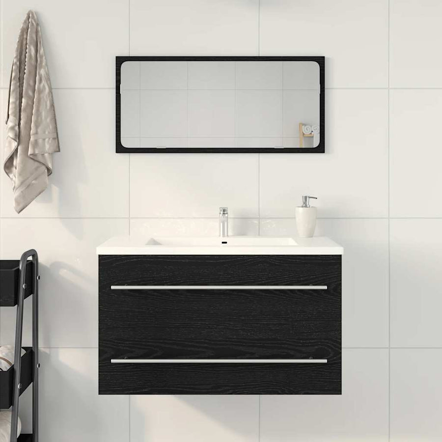 Spoelbakkast Zwart Eiken 80x38,5x48 cm Engineered Wood