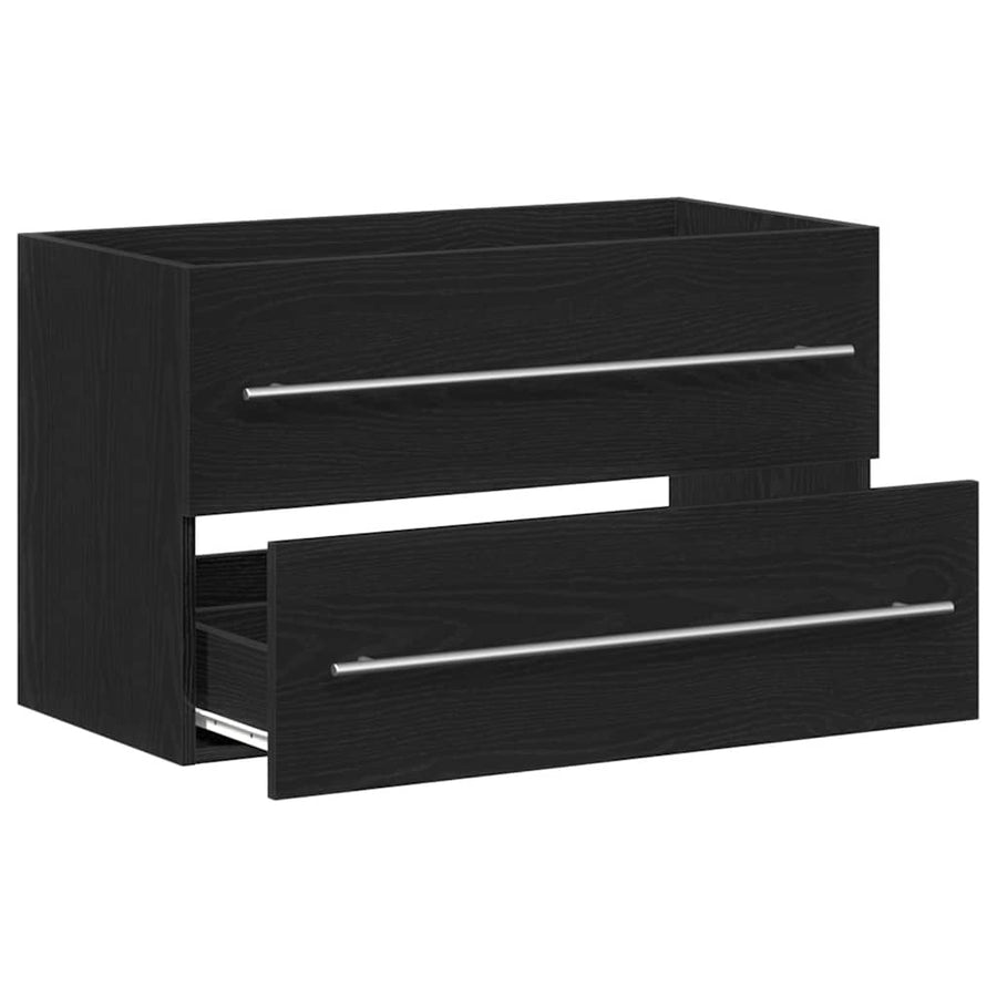 Spoelbakkast Zwart Eiken 80x38,5x48 cm Engineered Wood