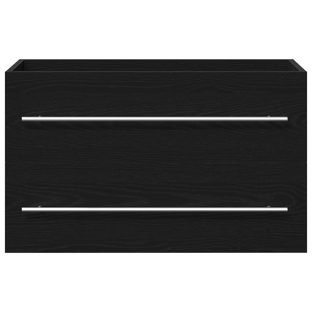 Spoelbakkast Zwart Eiken 80x38,5x48 cm Engineered Wood