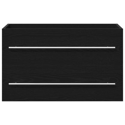 Spoelbakkast Zwart Eiken 80x38,5x48 cm Engineered Wood