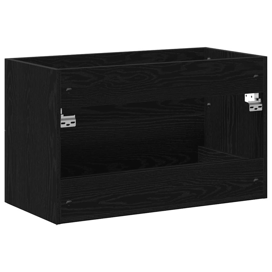 Spoelbakkast Zwart Eiken 80x38,5x48 cm Engineered Wood