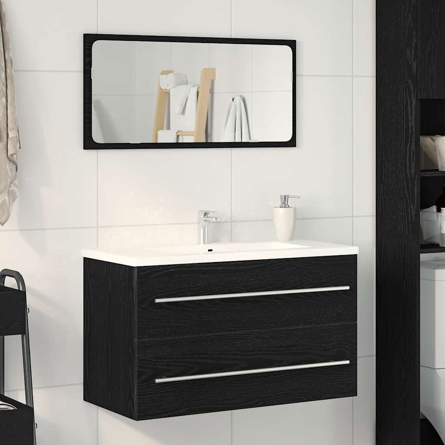 Spoelbakkast Zwart Eiken 80x38,5x48 cm Engineered Wood