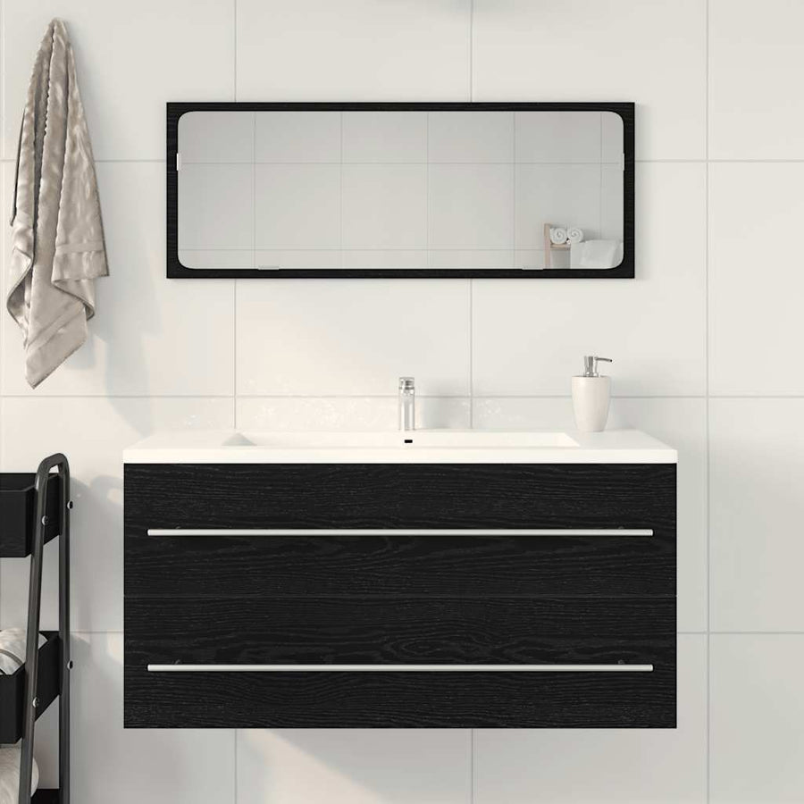 Badkamerwastafelkast Zwart Eiken 100x38,5x48 cm Bewerkt Hout