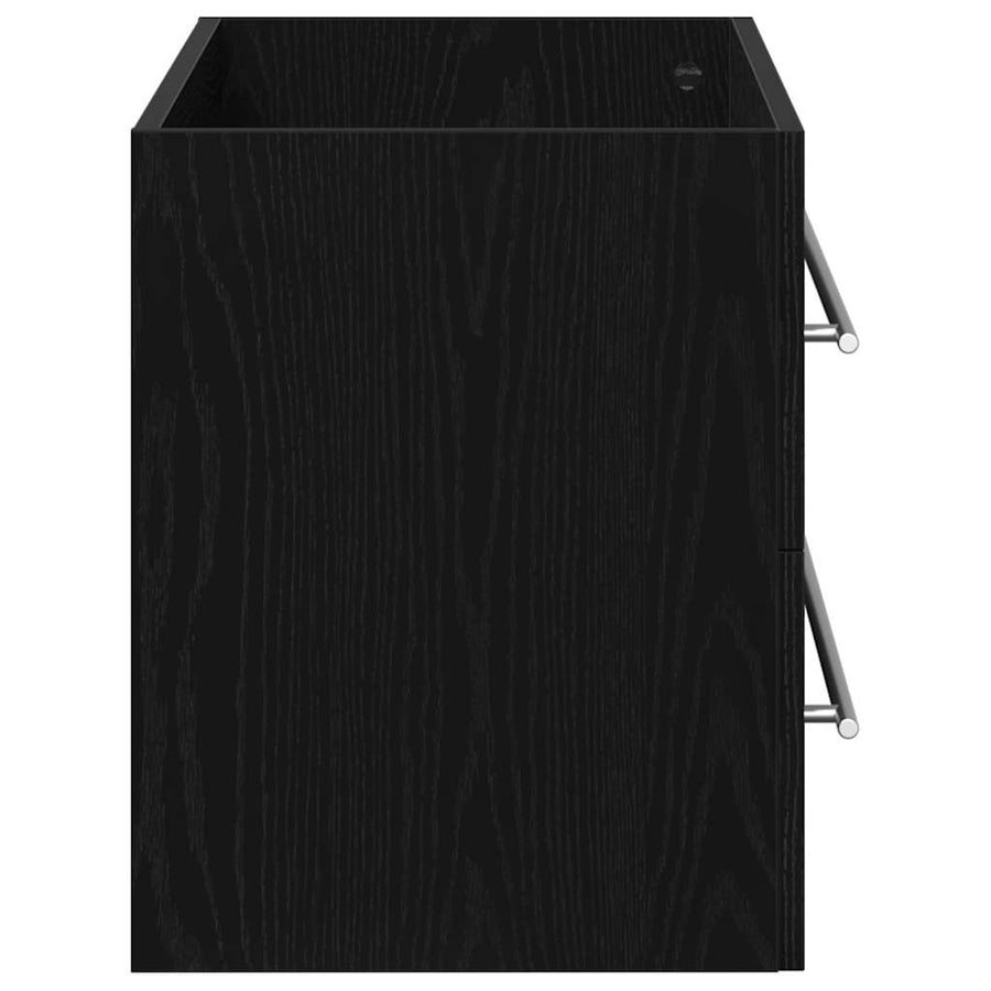 Badkamerwastafelkast Zwart Eiken 100x38,5x48 cm Bewerkt Hout