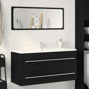 Wastafelkast badkamer 100x38,5x48 cm zwart eiken