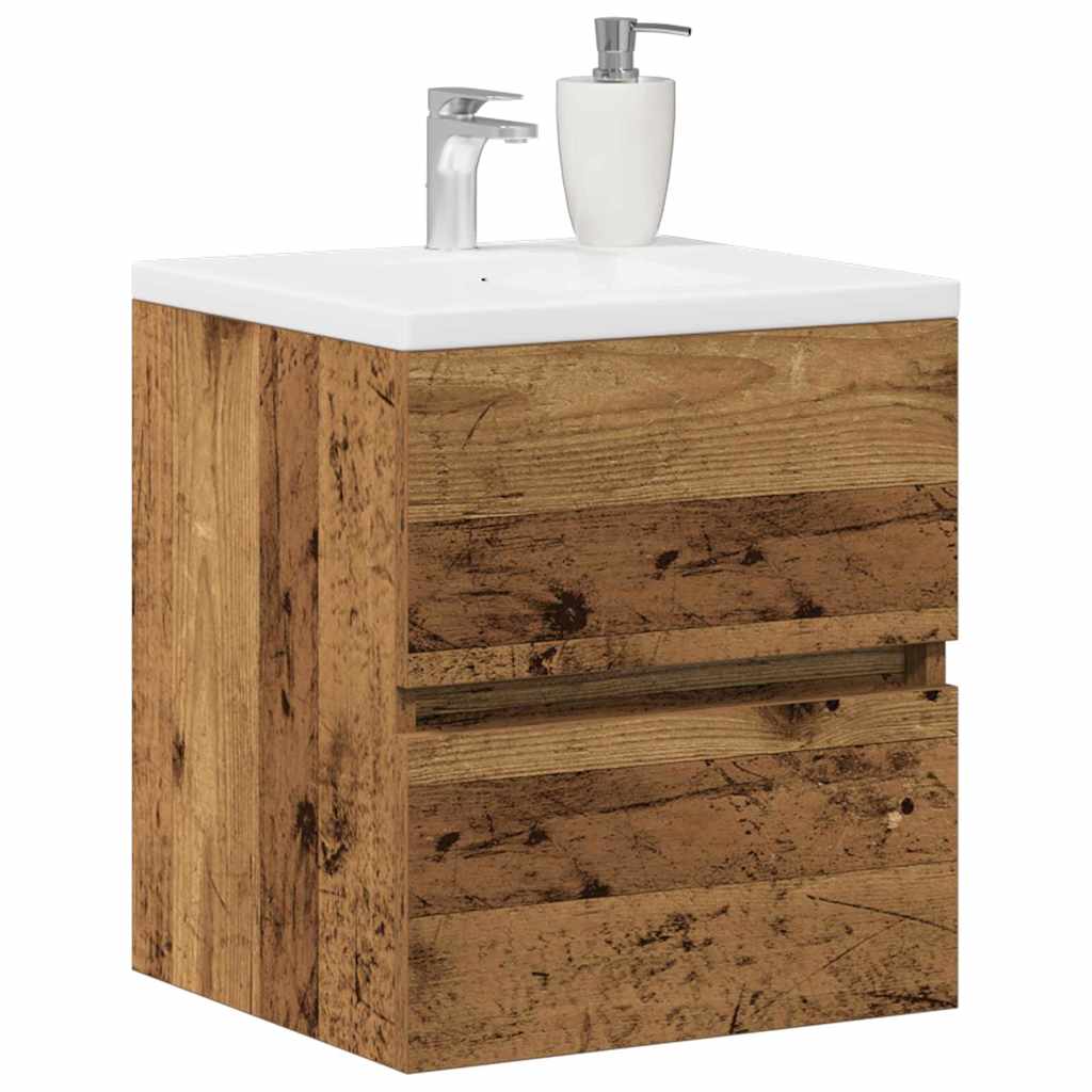 Wastafel kabinet voor de badkamer Oud hout 41 x 38,5 x 45 cm