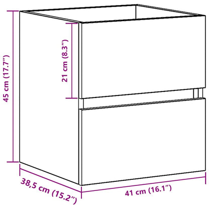 Wastafel kabinet voor de badkamer Oud hout 41 x 38,5 x 45 cm