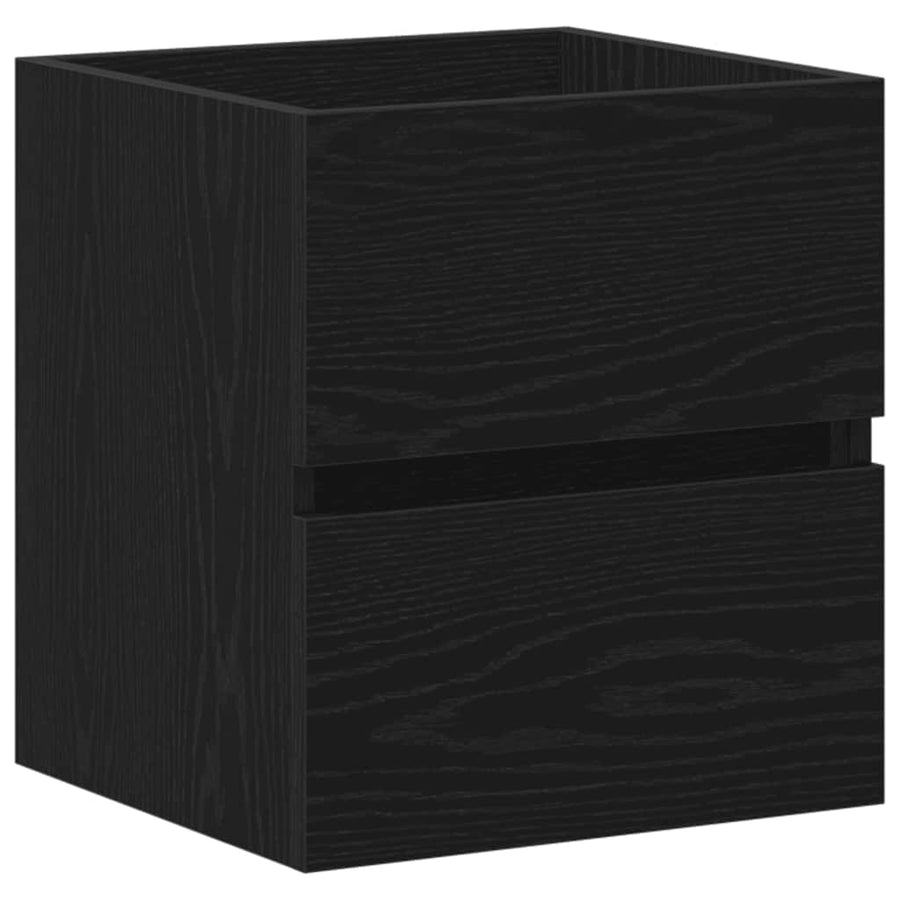 Badkamerwastafelkast Zwart Eiken 41x38,5x45 cm Bewerkt Hout