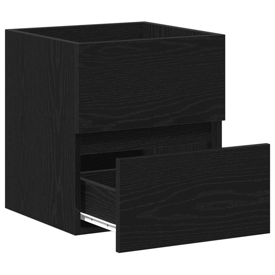 Badkamerwastafelkast Zwart Eiken 41x38,5x45 cm Bewerkt Hout