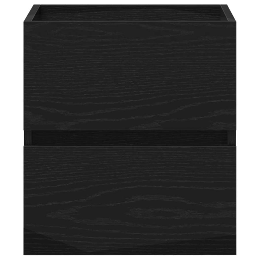 Badkamerwastafelkast Zwart Eiken 41x38,5x45 cm Bewerkt Hout