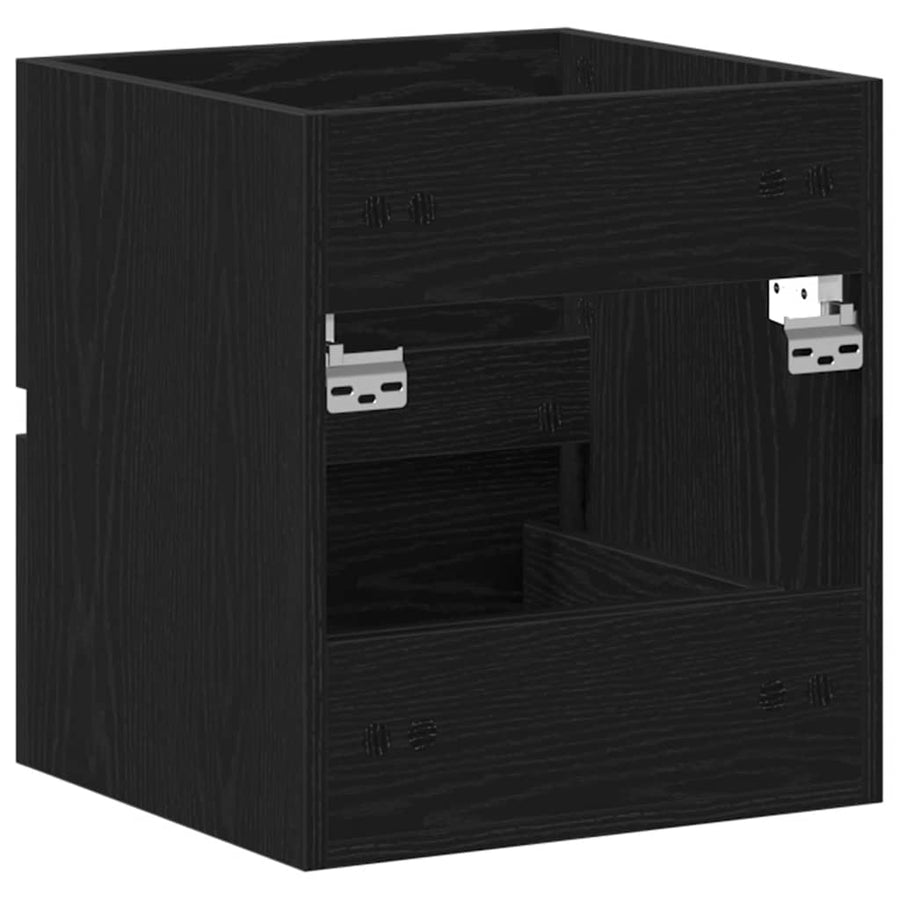 Badkamerwastafelkast Zwart Eiken 41x38,5x45 cm Bewerkt Hout