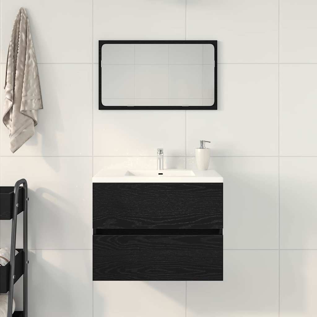 Badkamertenk te kast Zwart Eiken 60 x 38,5 x 45 cm Bewerkt hout