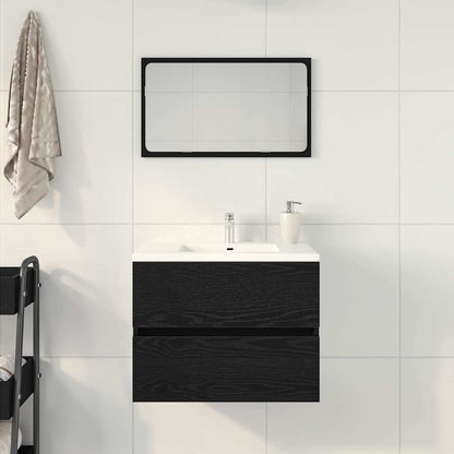 Badkamertenk te kast Zwart Eiken 60 x 38,5 x 45 cm Bewerkt hout